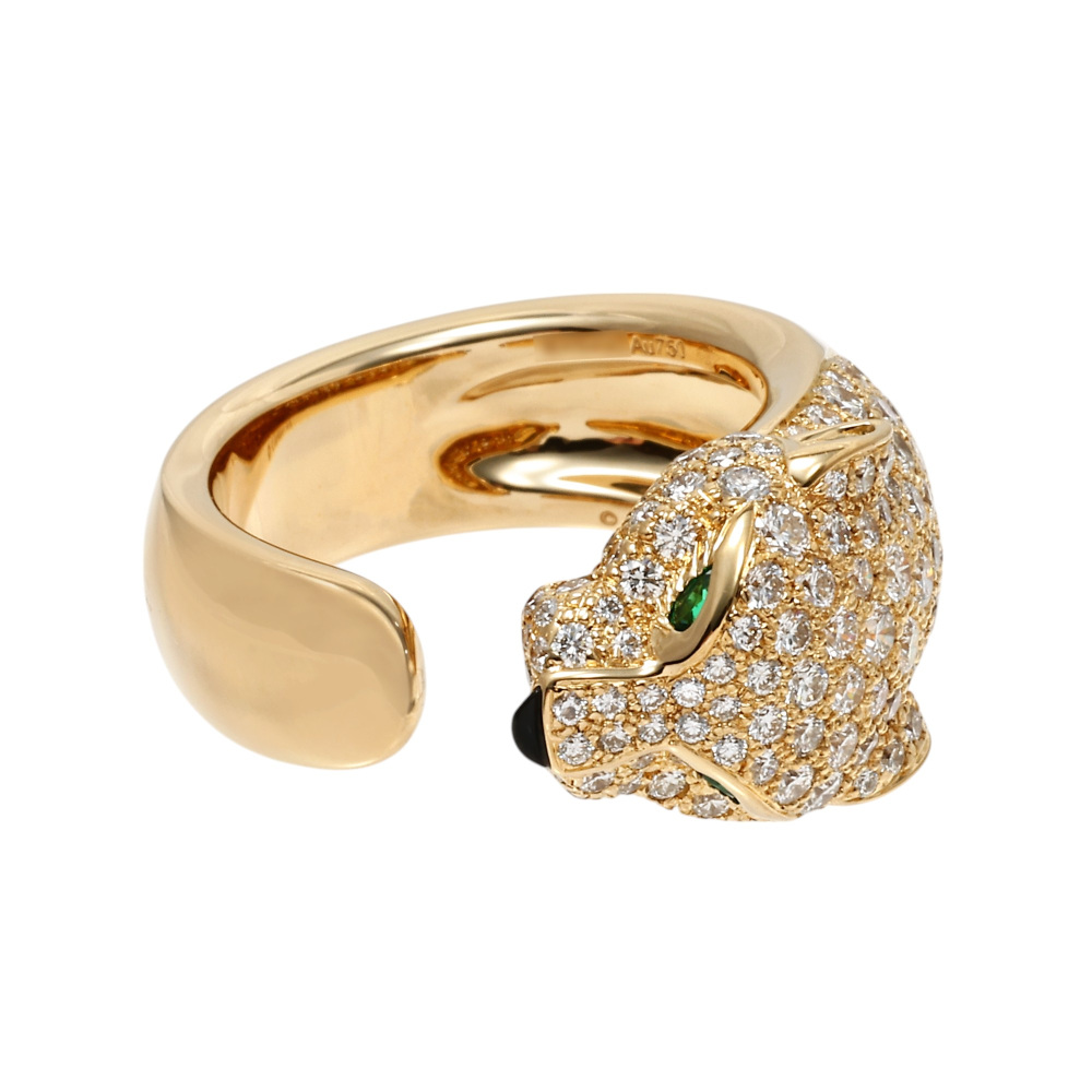 Cartier Panthère Do Ring Semi-pave Setting 18K Yellow Gold N4225000