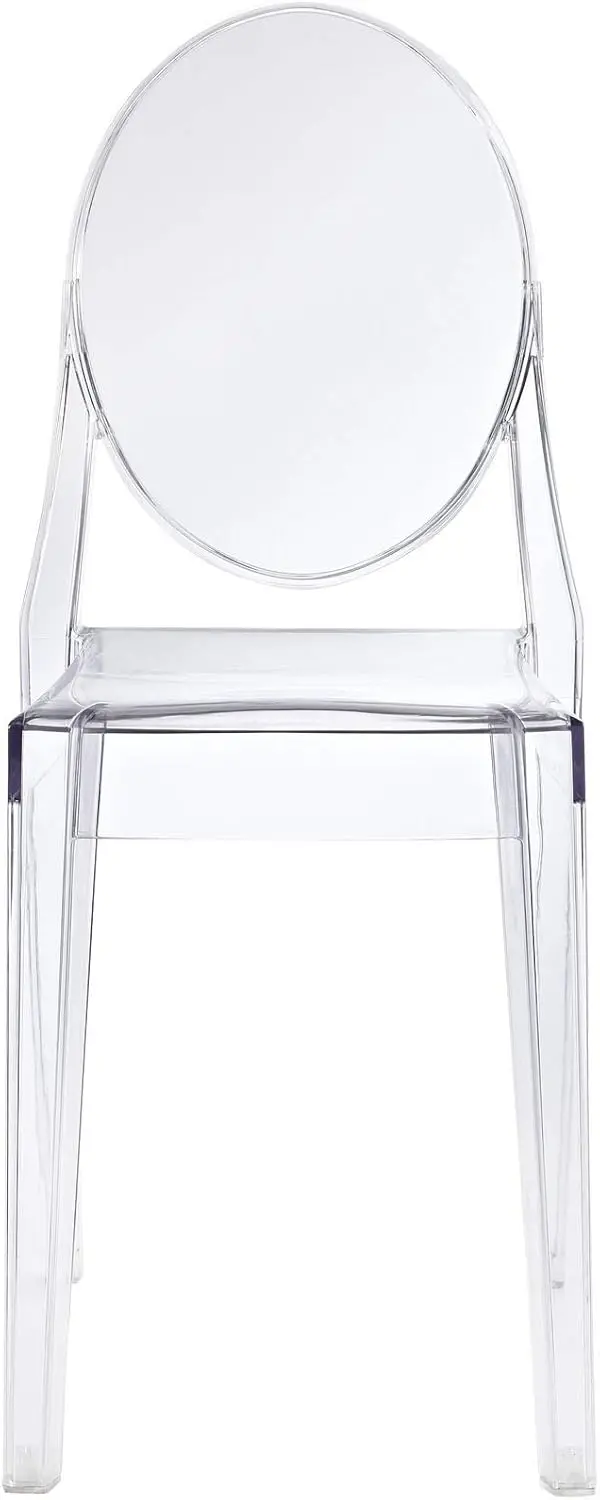 Transparent Polycarbonate Dining Chairs (Set of 2) – Philippe Starck-Inspired Stackable Ghost Chairs