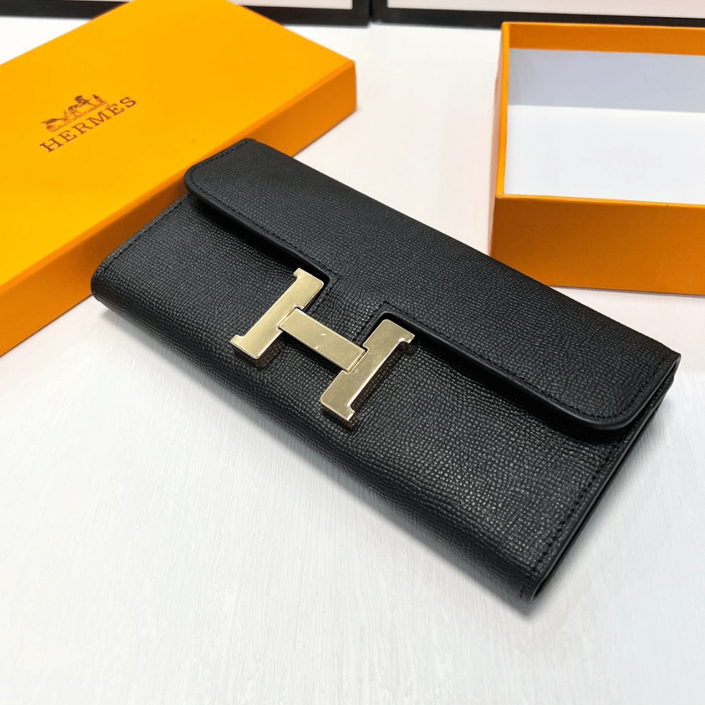 Hermès Constance Long Wallet Black 7.5 Inches