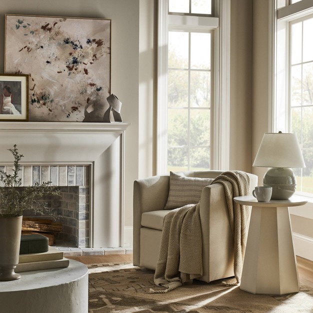 Round Daffan Faceted Accent Table Cream Designed With Studio Mcgee