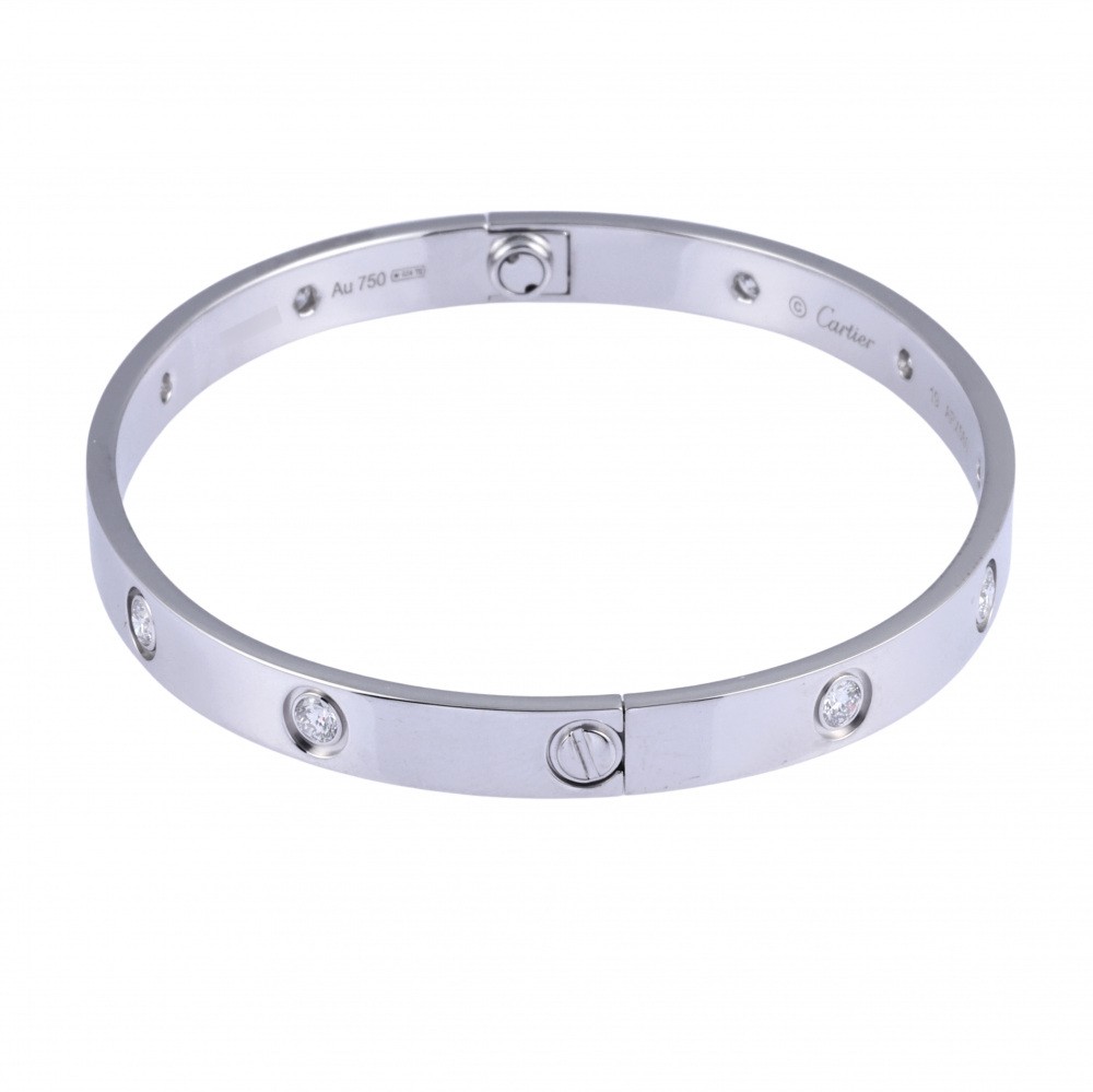 Cartier Love Full D/ Model Bracelet 18K White Gold Diamond B6040700