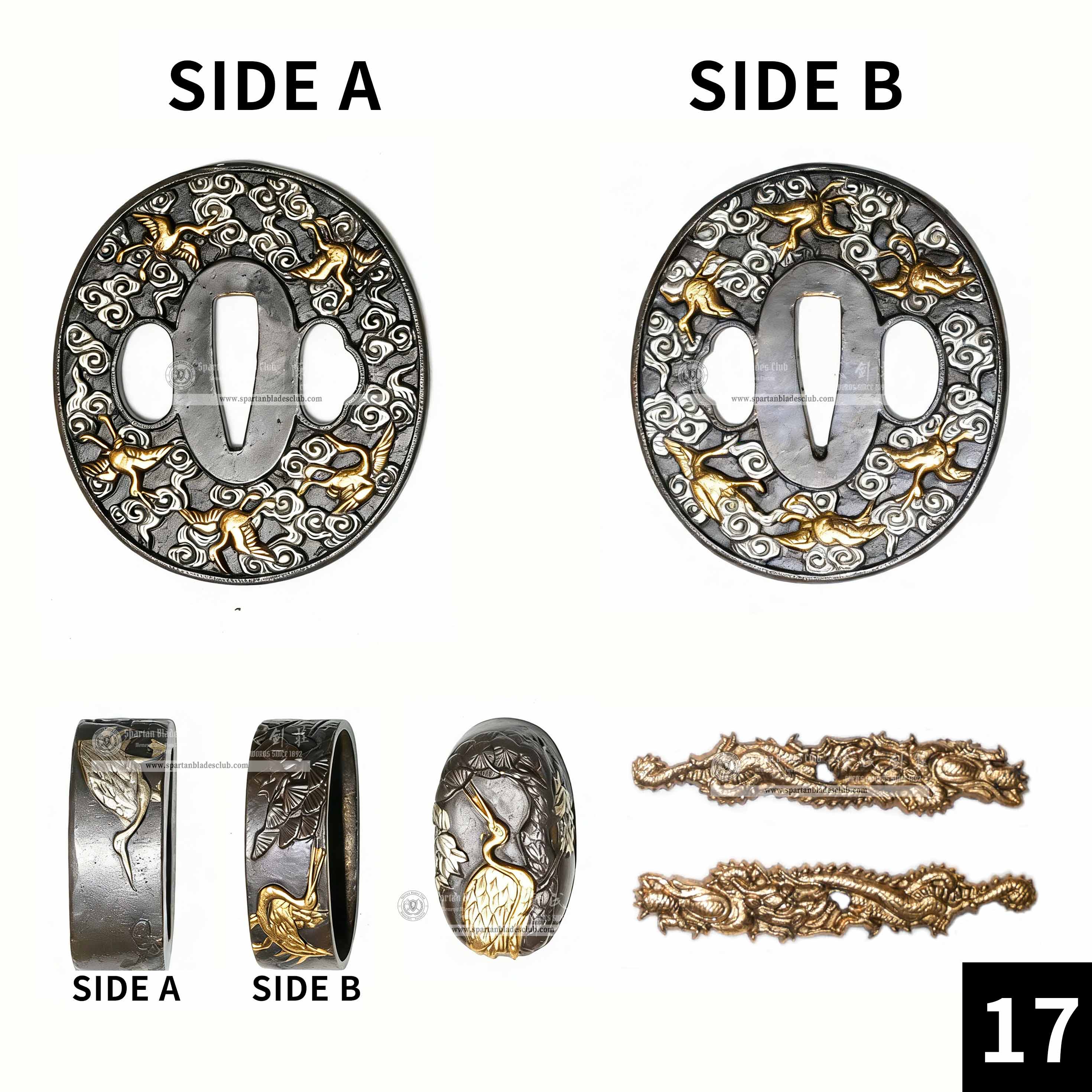 Custom Your Katana | Bird | Complete Set Fittings (Brass Gilded) | Spartan Blades Club | CHEN'S SWORDS 1892 - Spartan Blades Club - 陳氏劍莊1892