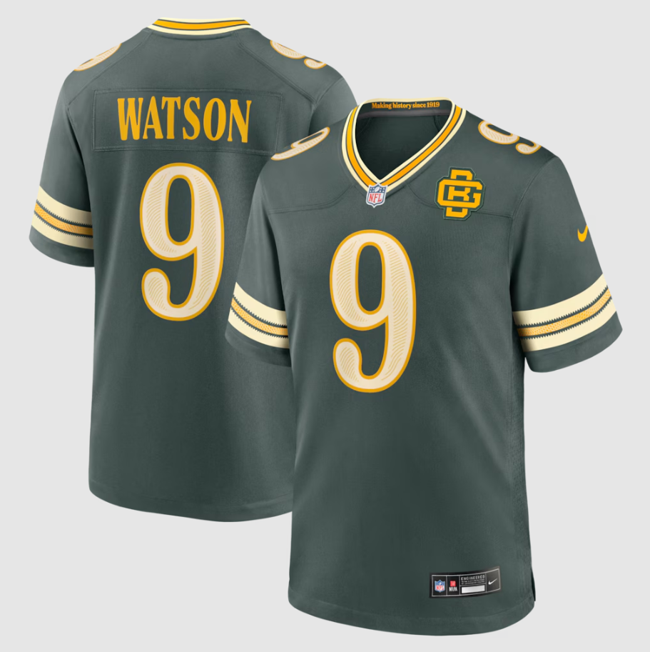 Men's Green Bay Packers Christian Watson #9 Green 2026 Rivalries Collection Game Jersey