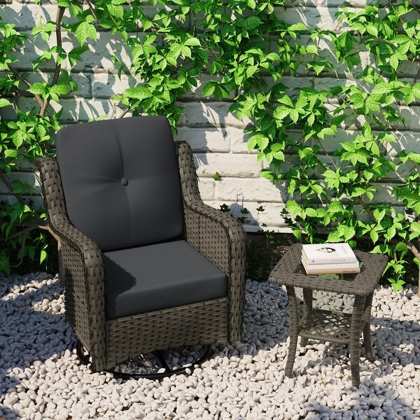 Patio Rattan Chairs Swivel Rocker