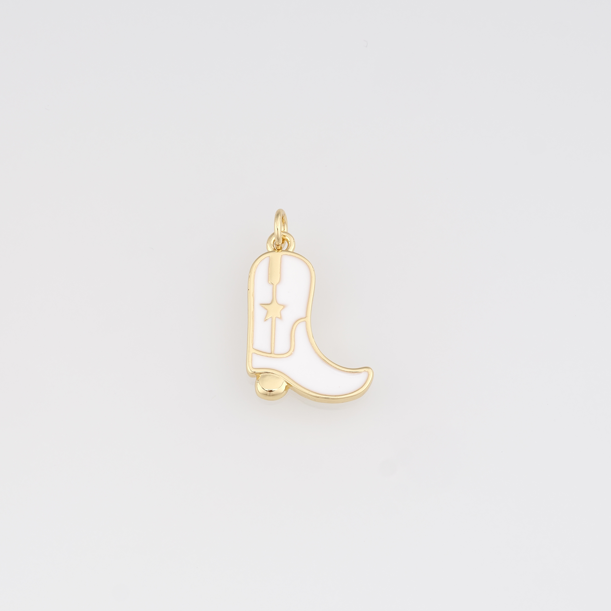 18K Gold Filled Cowboy Boots Pendant,Enamel Shoe Charm Earrings Necklace for DIY Jewelry Making Supply