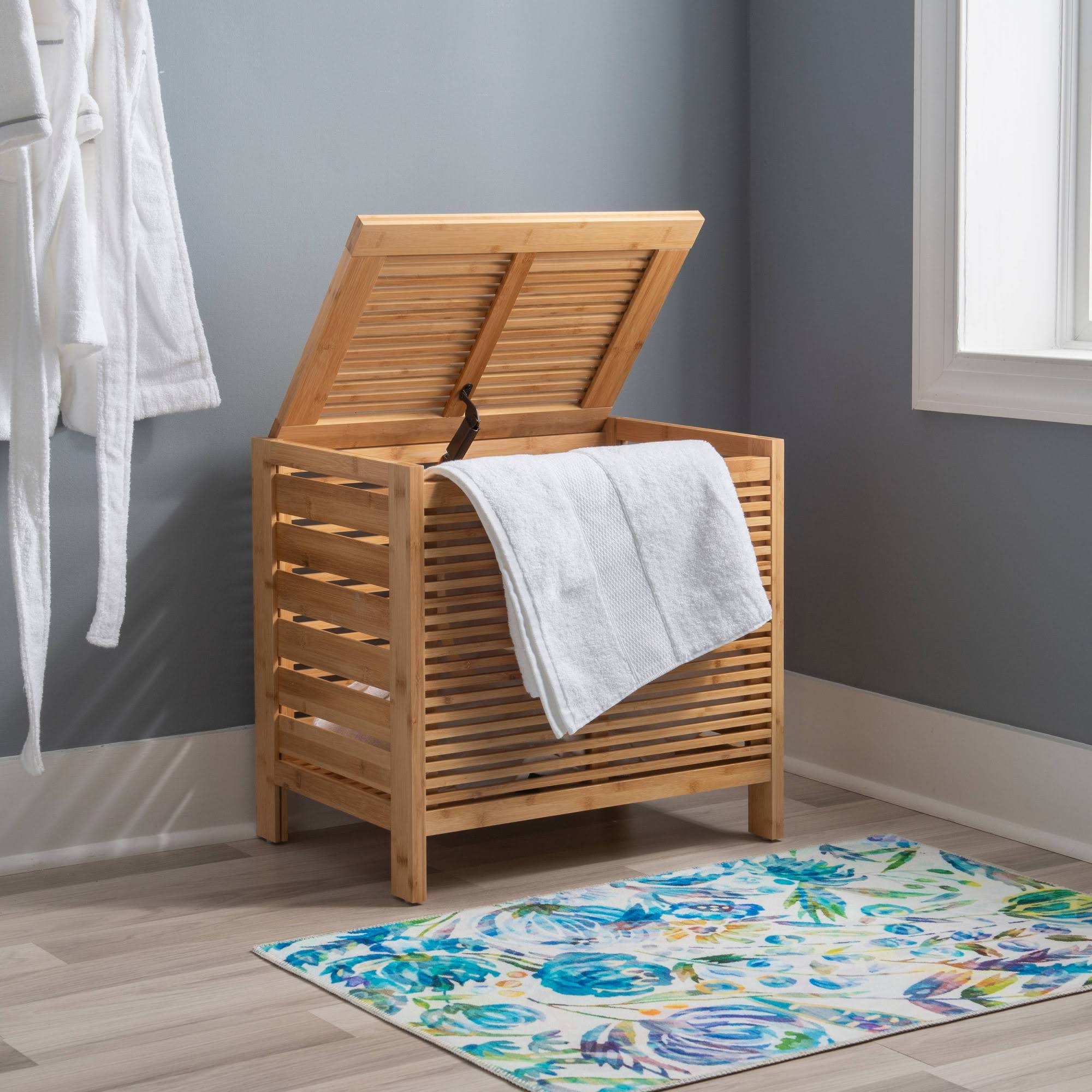 Linon Bracken Bamboo Hamper