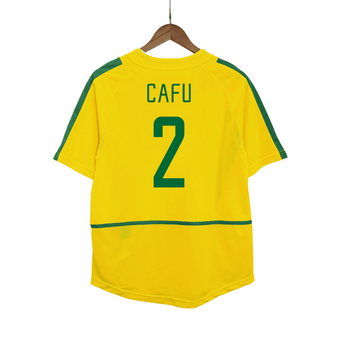 Retro Soccer Jersey CAFU #2 Brazil Home 2002/03