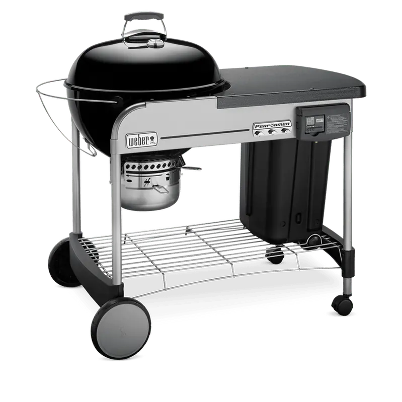 Weber Performer Deluxe 22″ Charcoal Grill – Premium Kettle Grill with Built-In Thermometer and Ash Catcher