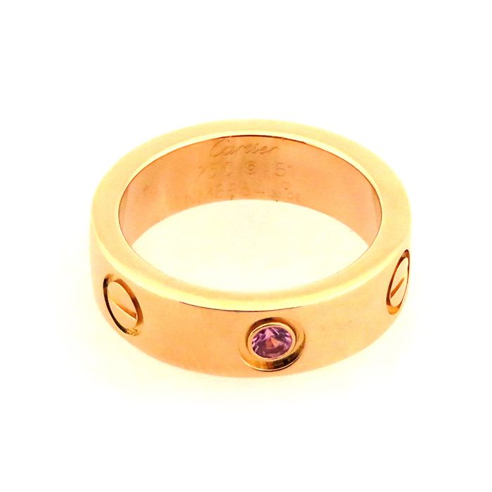 Cartier Love Ring 18K Rose Gold Sapphire