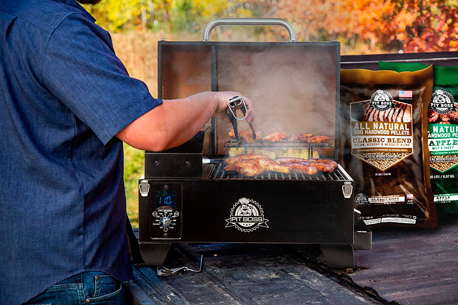 Pit Boss - Table Top Pellet Grill - Mahogany