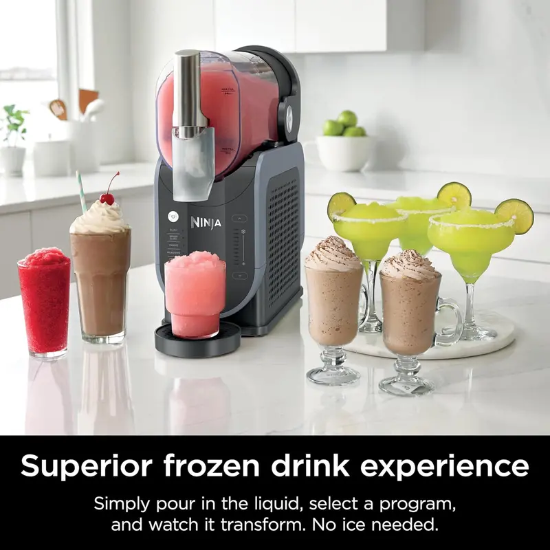 SLUSHi FS301 Frozen Drink Maker – 88 oz RapidChill Slushie Machine, 5 Preset Programs, Premium Black Finish