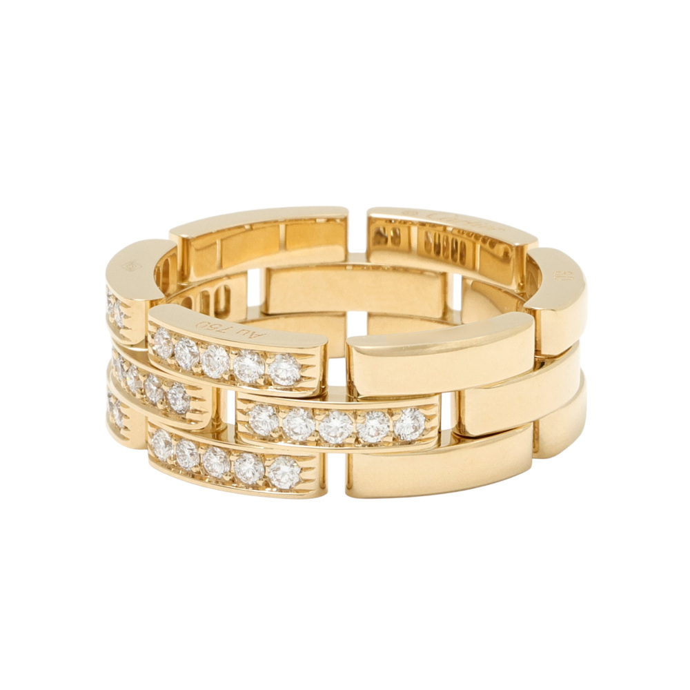 Cartier Mayon Pantale Ring 18K Yellow Gold Diamond B4127100