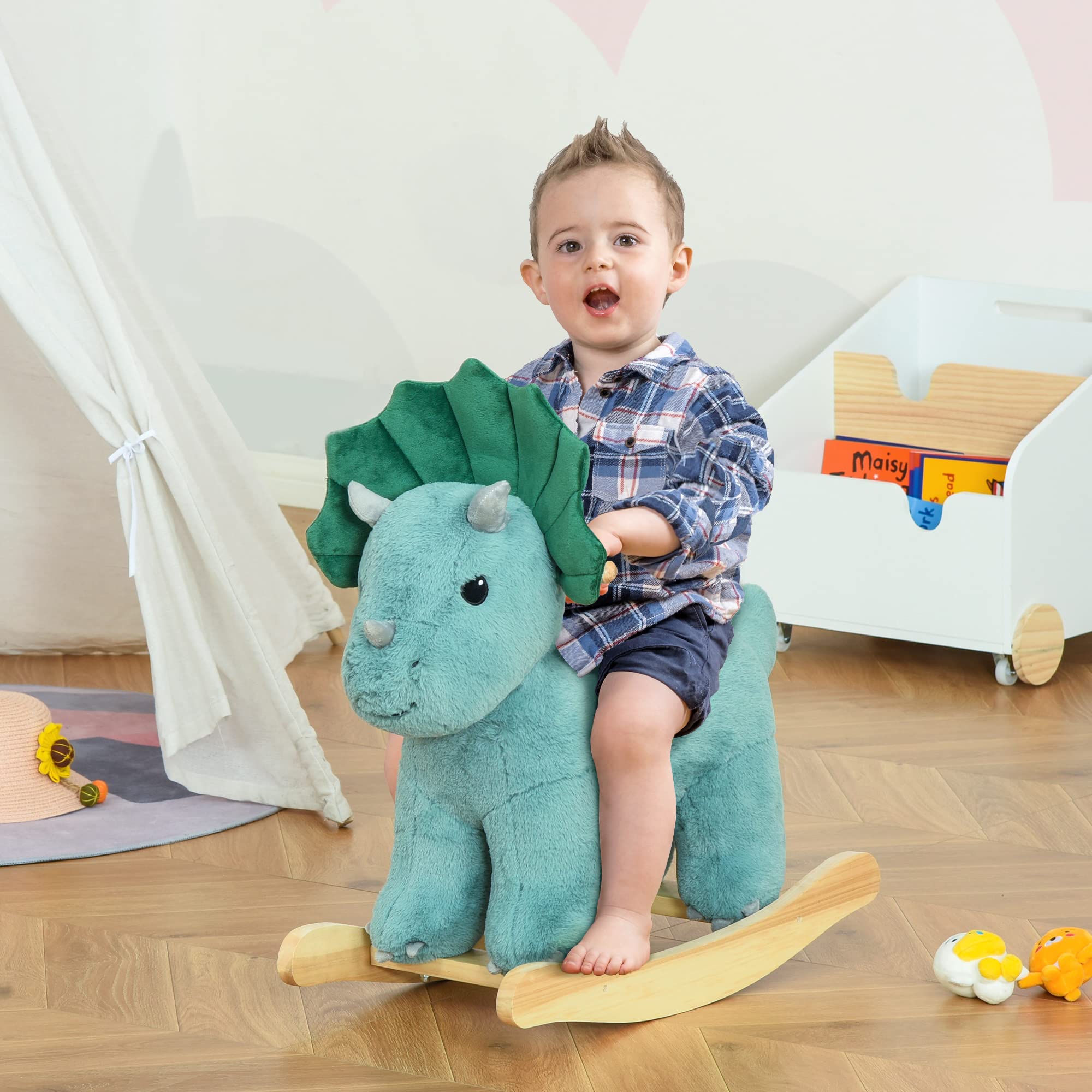 Qaba Rocking Triceratops Shaped Rocker Realistic