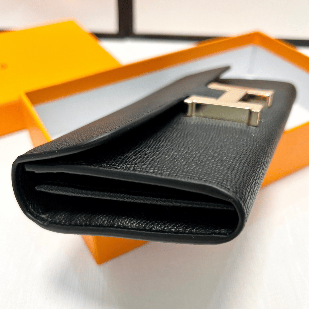 Hermès Constance Long Wallet Black 7.5 Inches
