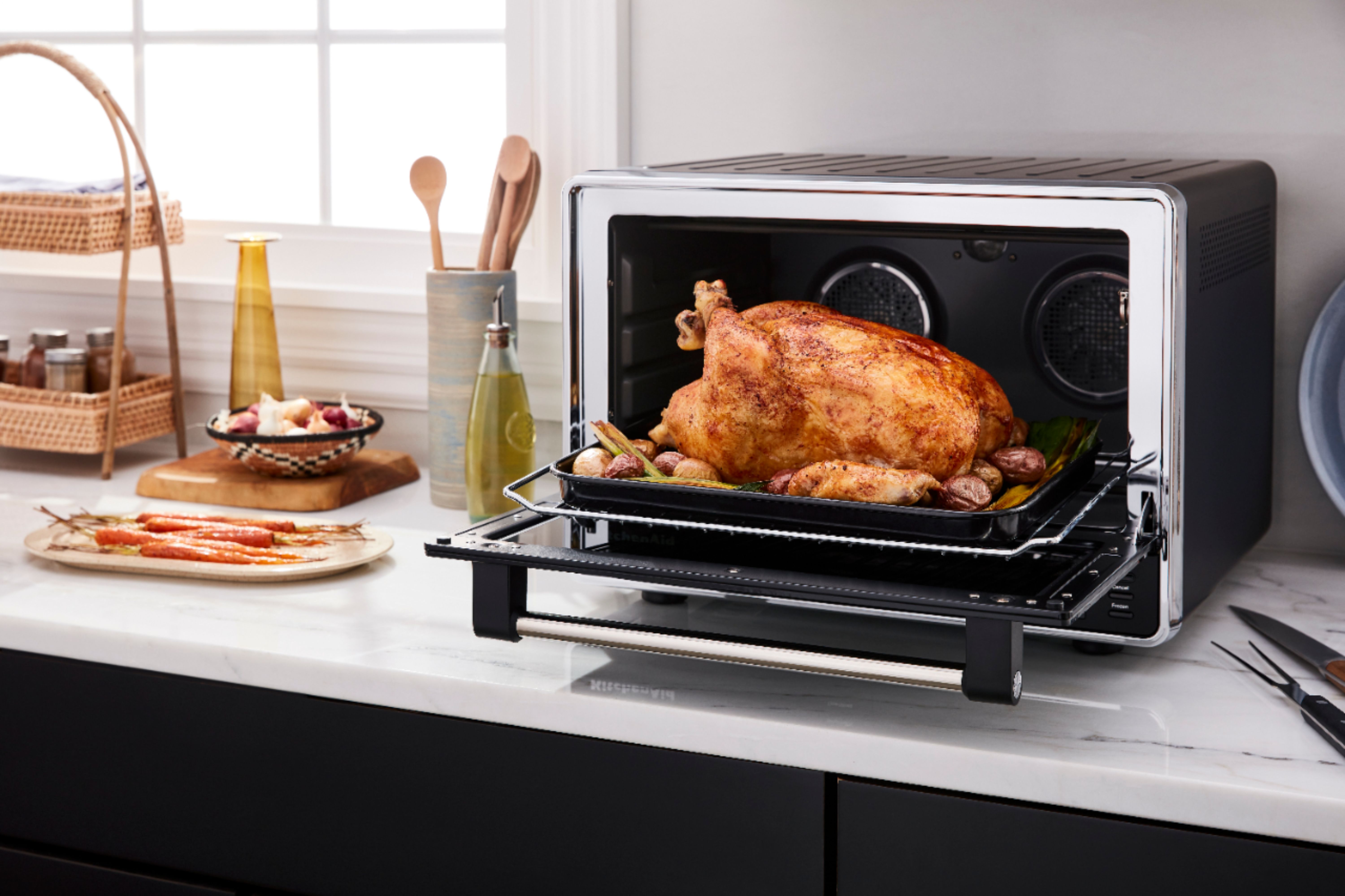 KitchenAid - Dual Convection Countertop Oven with Air Fry and Temperature Probe - KCO224 - Black Matte