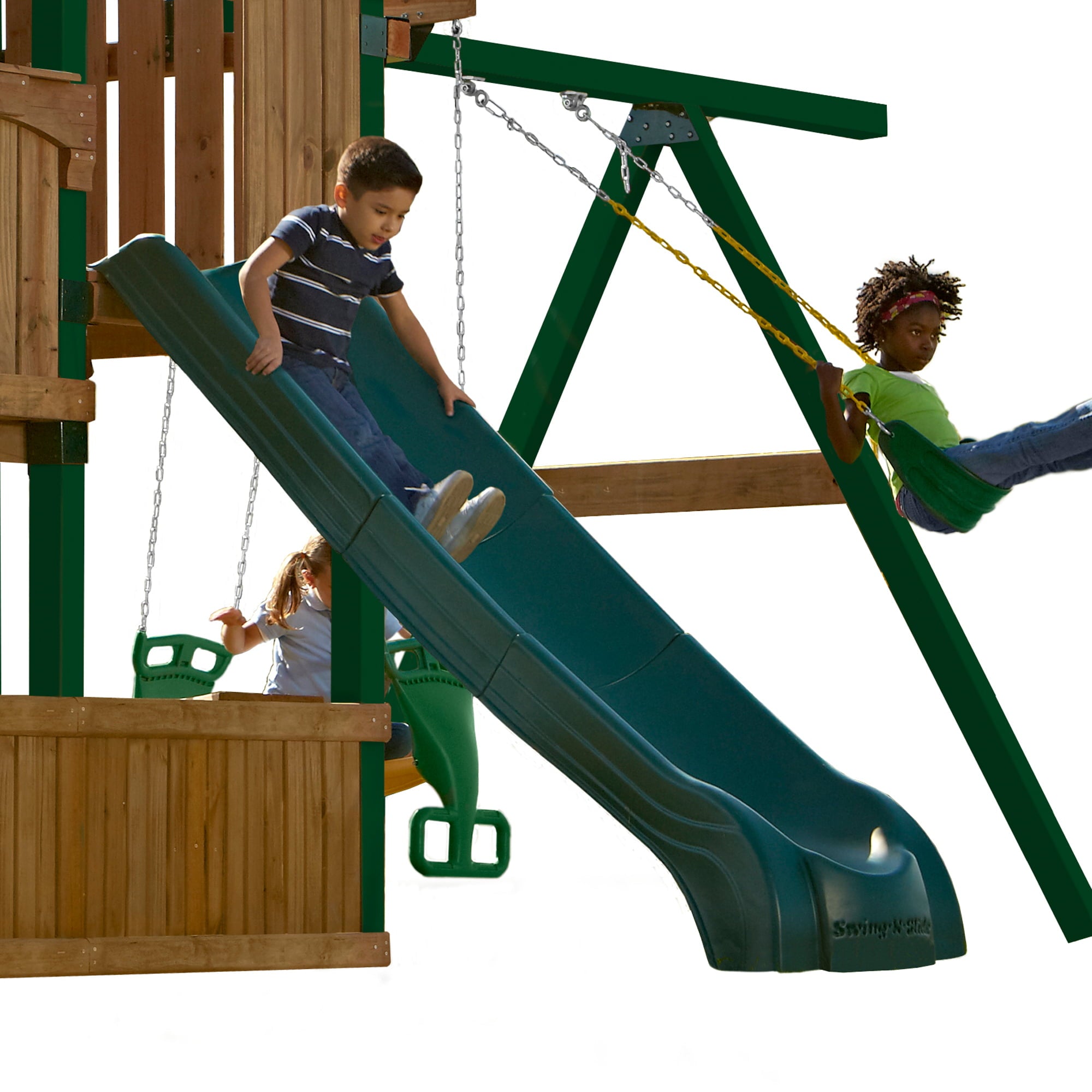 Swing-N-Slide 5 Foot Super Summit Slide with Lifetime Warranty, Green