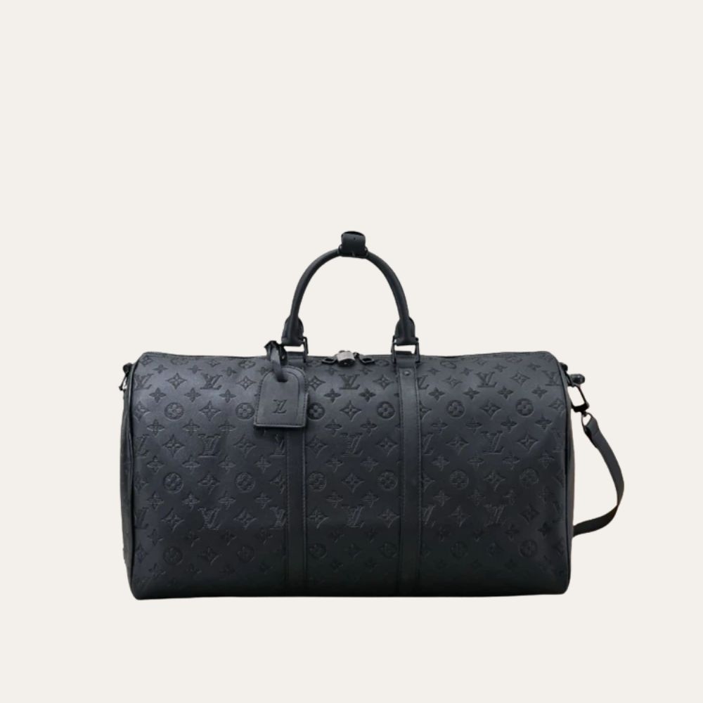 Louis Vuitton Keepall Bandoulière 50 Monogram Shadow 19.7 Inches LV M44810