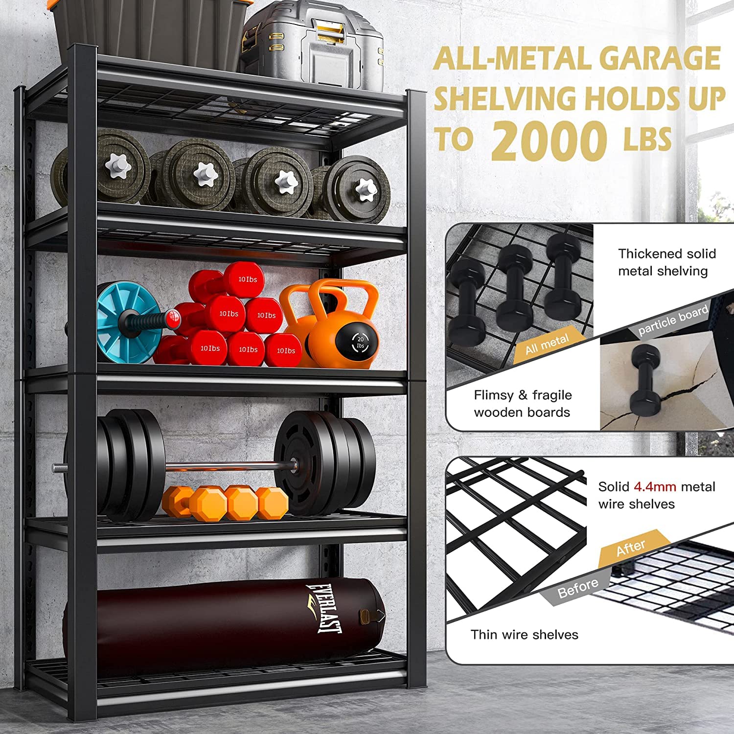 REIBII Shelving Storage Adjustable Basement