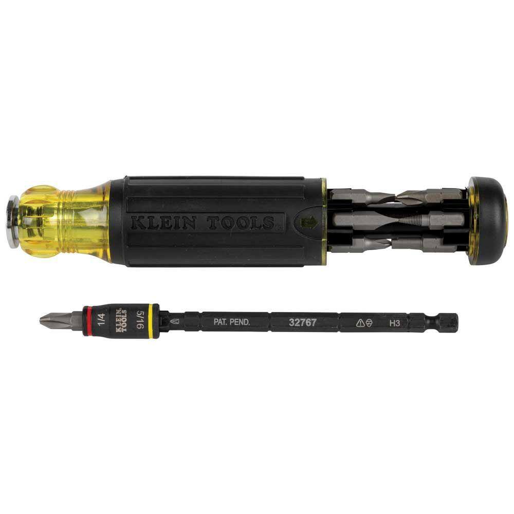 Klein Tools 14-In-1 HVAC Adjustable-Length Screwdriver with Flip Socket 32304