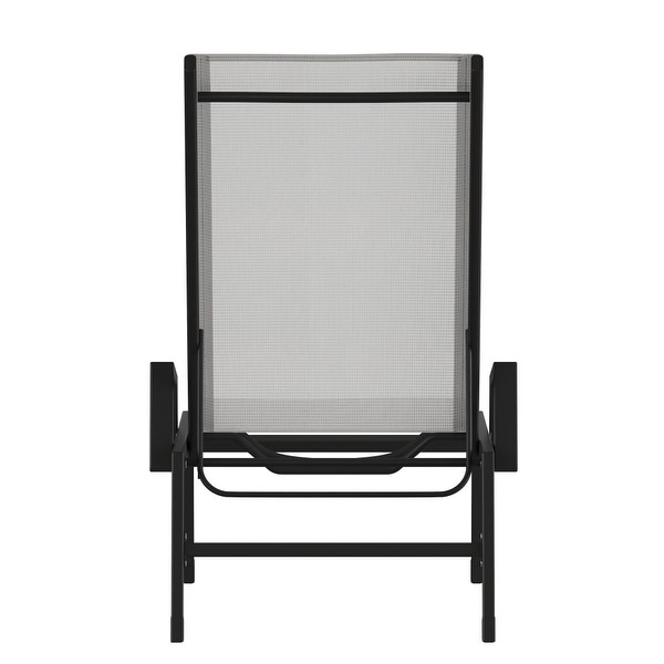 AllWeather Textilene Adjustable Chaise Lounge Chair with Arms