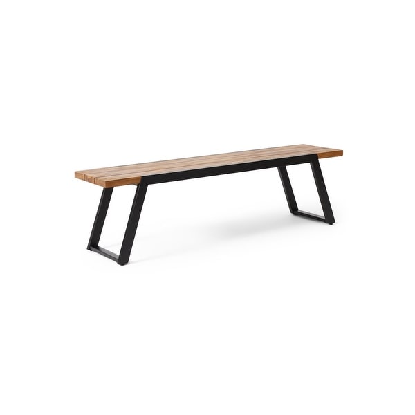 Patio Durable Wood Bench With Iron Frame