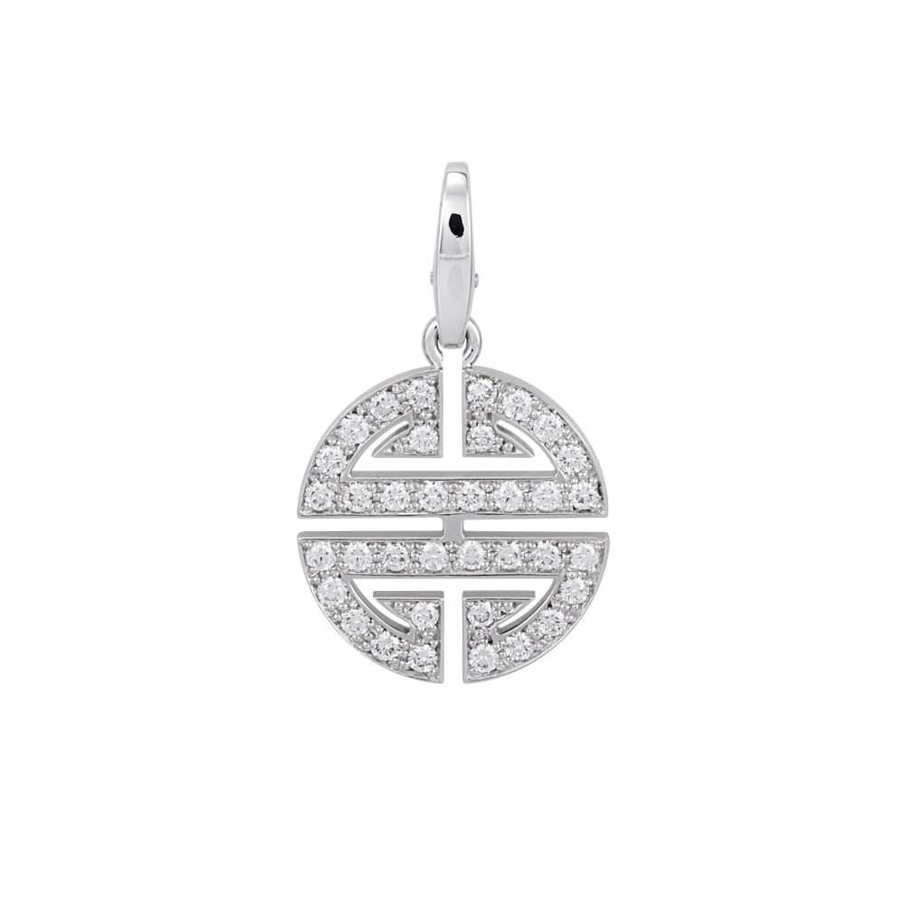 Cartier Longevity K18WG White Gold Pendant Top Necklace Diamond