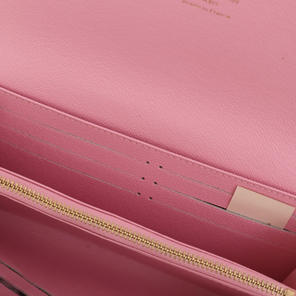 Louis Vuitton Sarah Wallet Damier Ebene Pink 7.5 Inches N40722