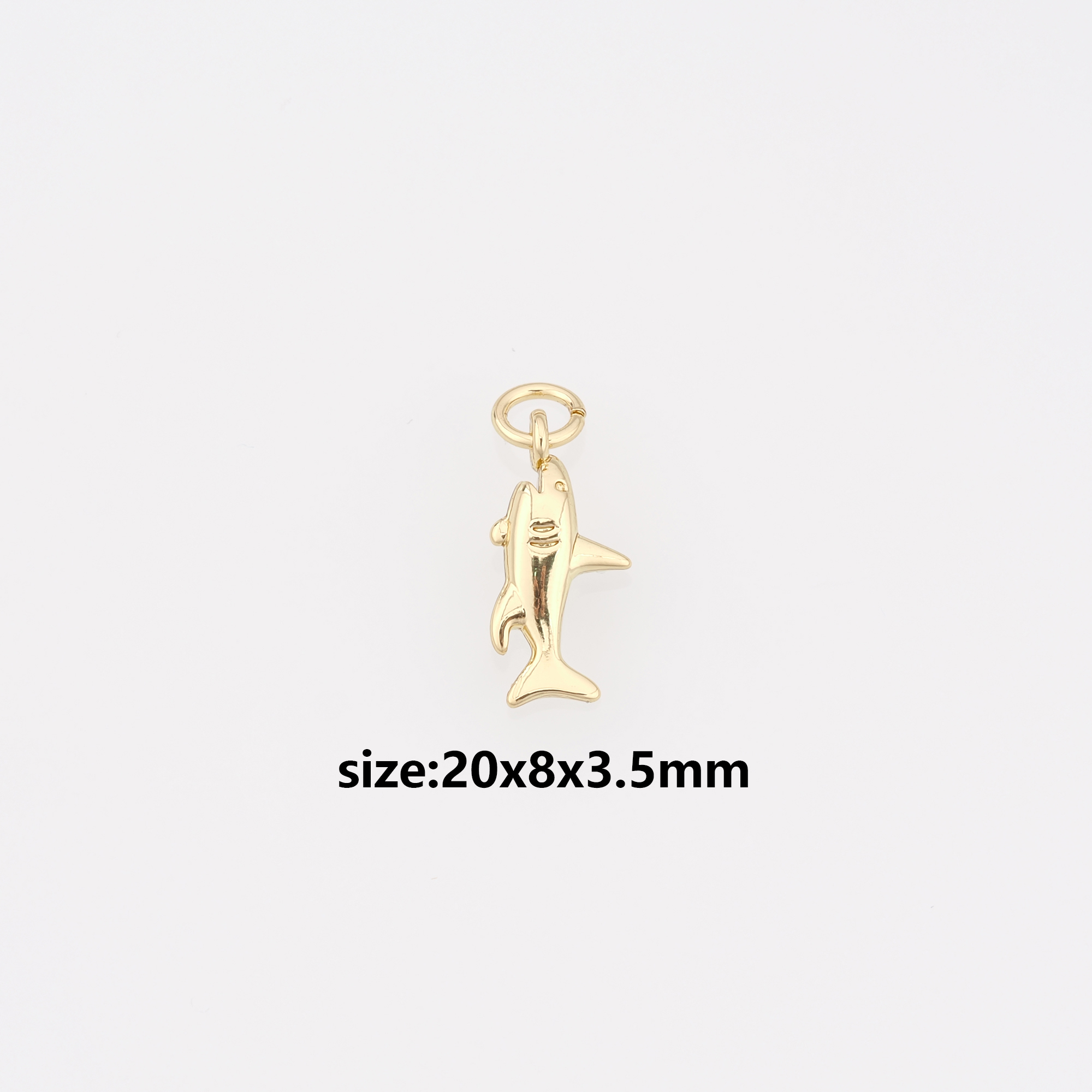 18K Gold Filled Shark Pendant,Dainty Shark Charm Earrings Necklace for DIY Jewelry Making Supply