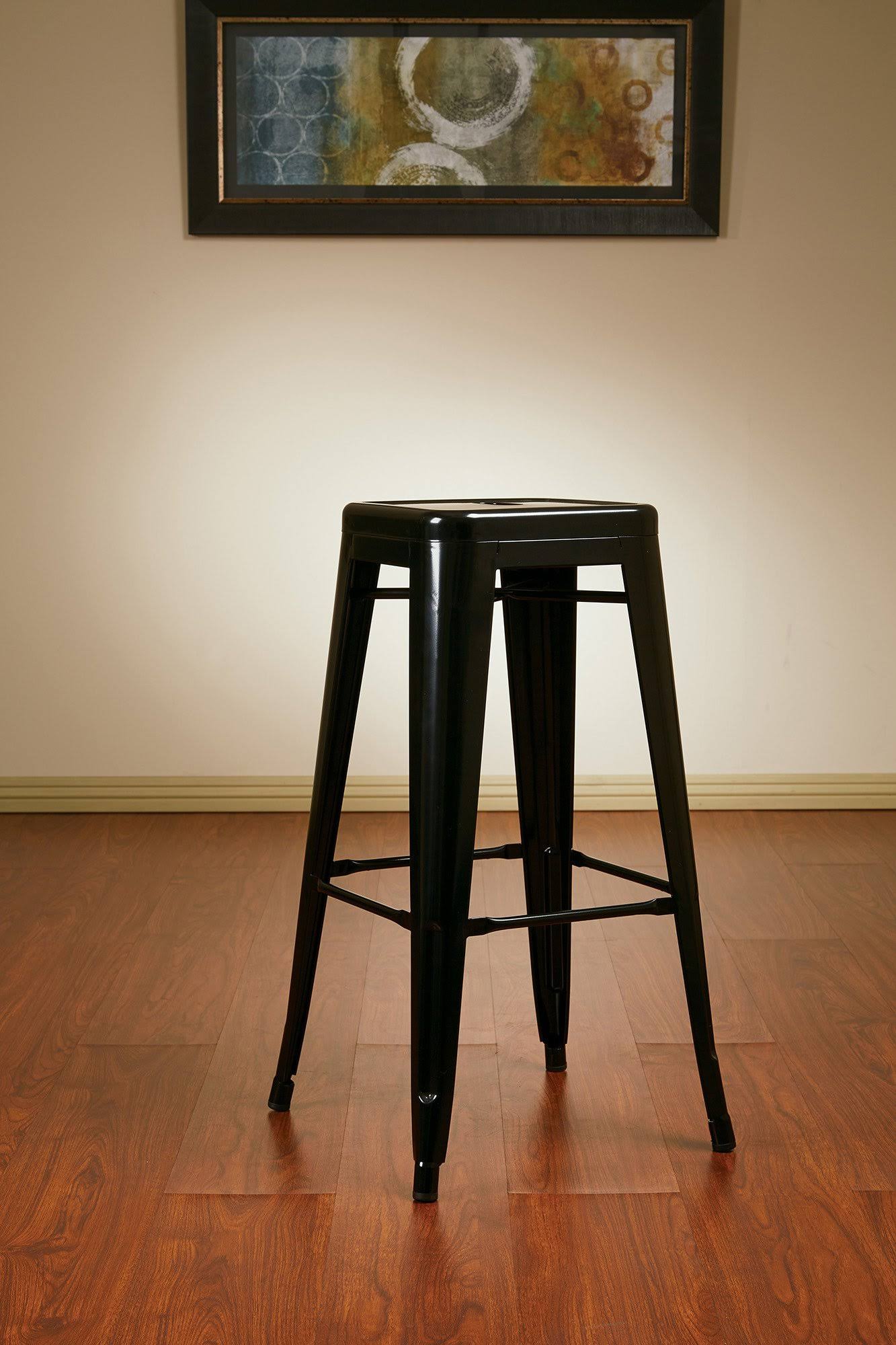 Osp Designs 30x22 Steel Backless Barstool - 4-Pack - Black
