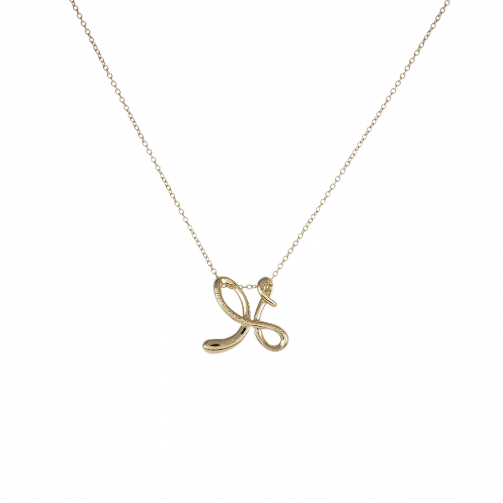 Tiffany & Co. Elsa Peretti Initial H Necklace 18K Yellow Gold