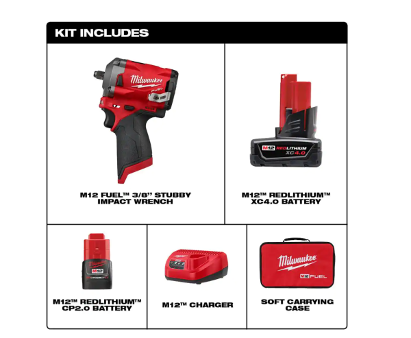 2554-22-49-66-7021 M12  12V Brushless Cordless  3/8 in. Impact Wrench Kit with3/8 in. Metric Deep Impact Socket Set (8-Piece)