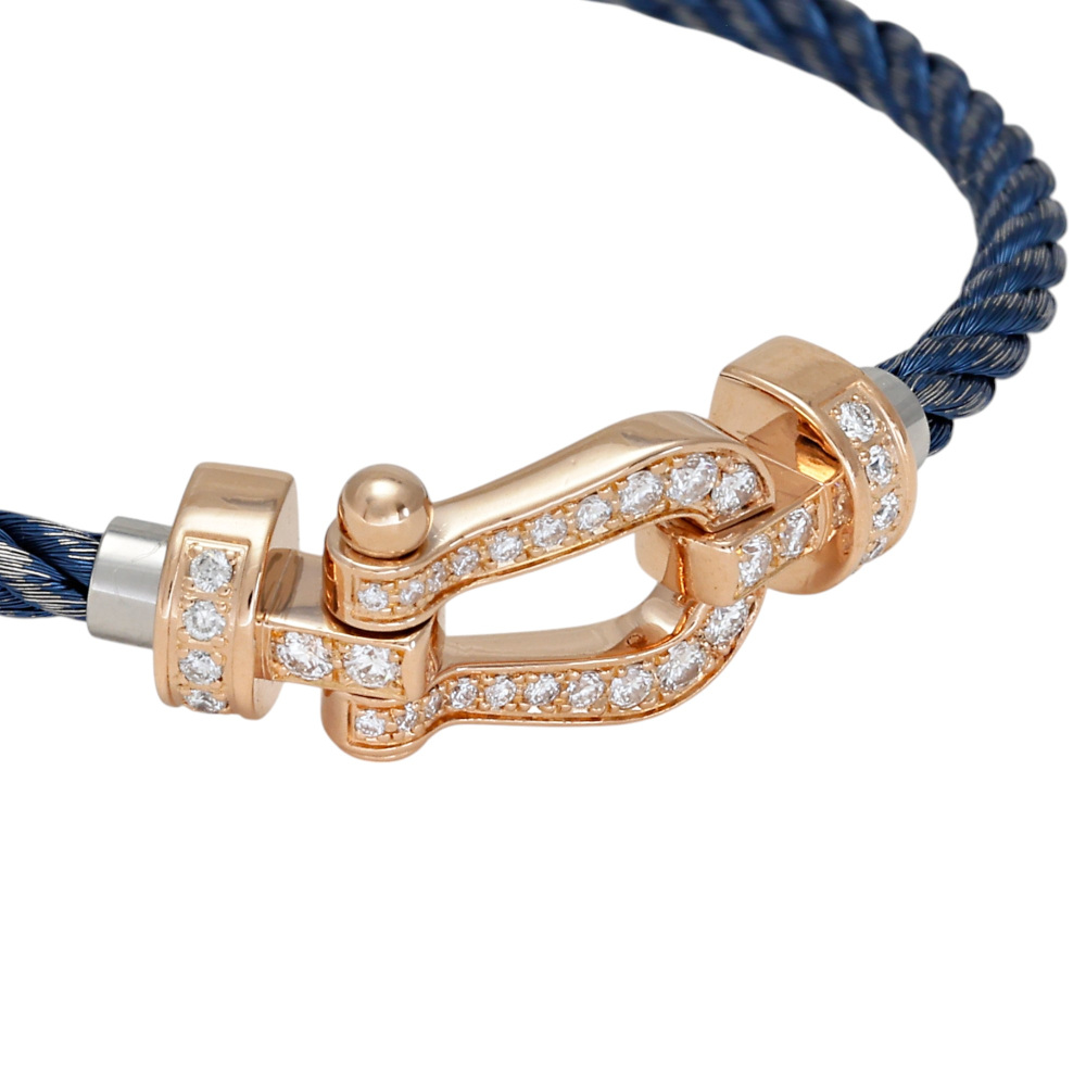 FRED Force 10 Mm Bracelet 18K Rose Gold & Stainless Steel Diamond 0B0074-6B1068