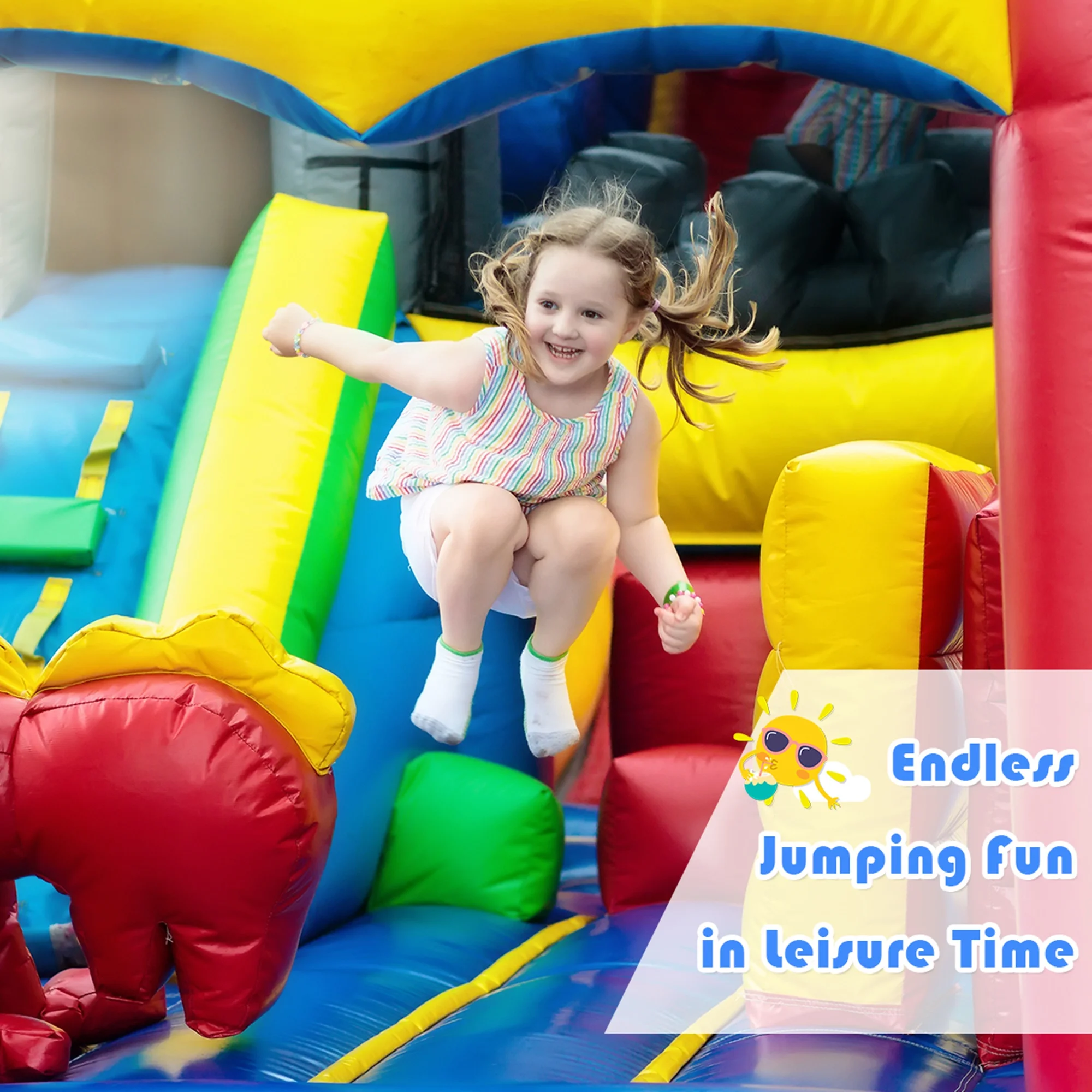 Costway Kid Inflatable Bounce House Castle Moonwalk Playhouse Jumper Slide