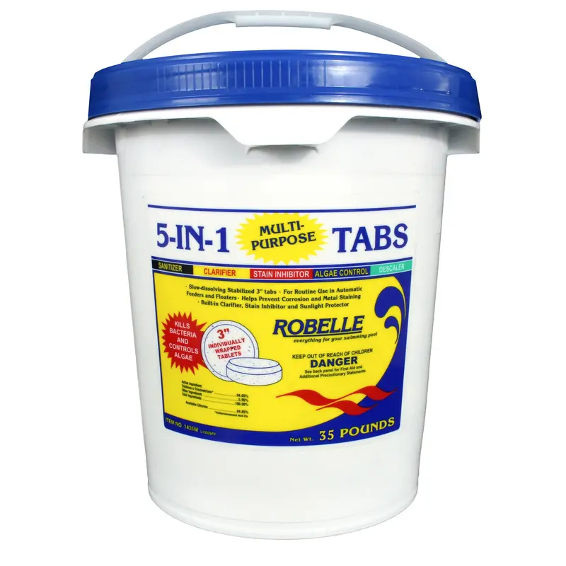 Robelle 5-in-1 Chlorine Tablet Dispenser – 35-Pound Bulk Pack for Pool Maintenance