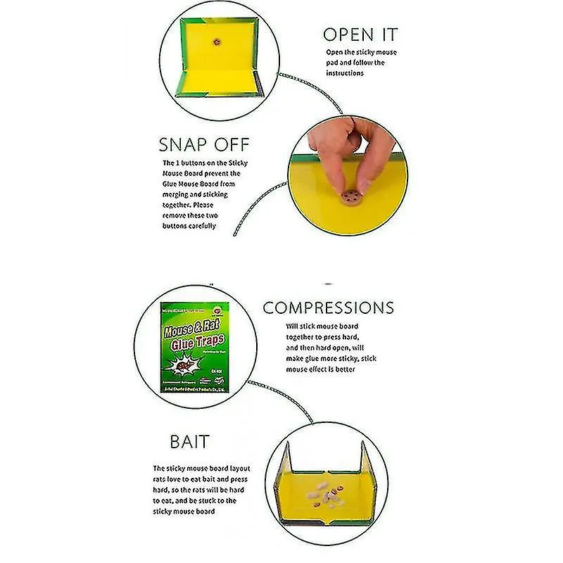 Suxm Sticky Mouse Board Mouse Trap Sticky Board, Strong Stickiness, Mouse Trap (6 Pieces,green )