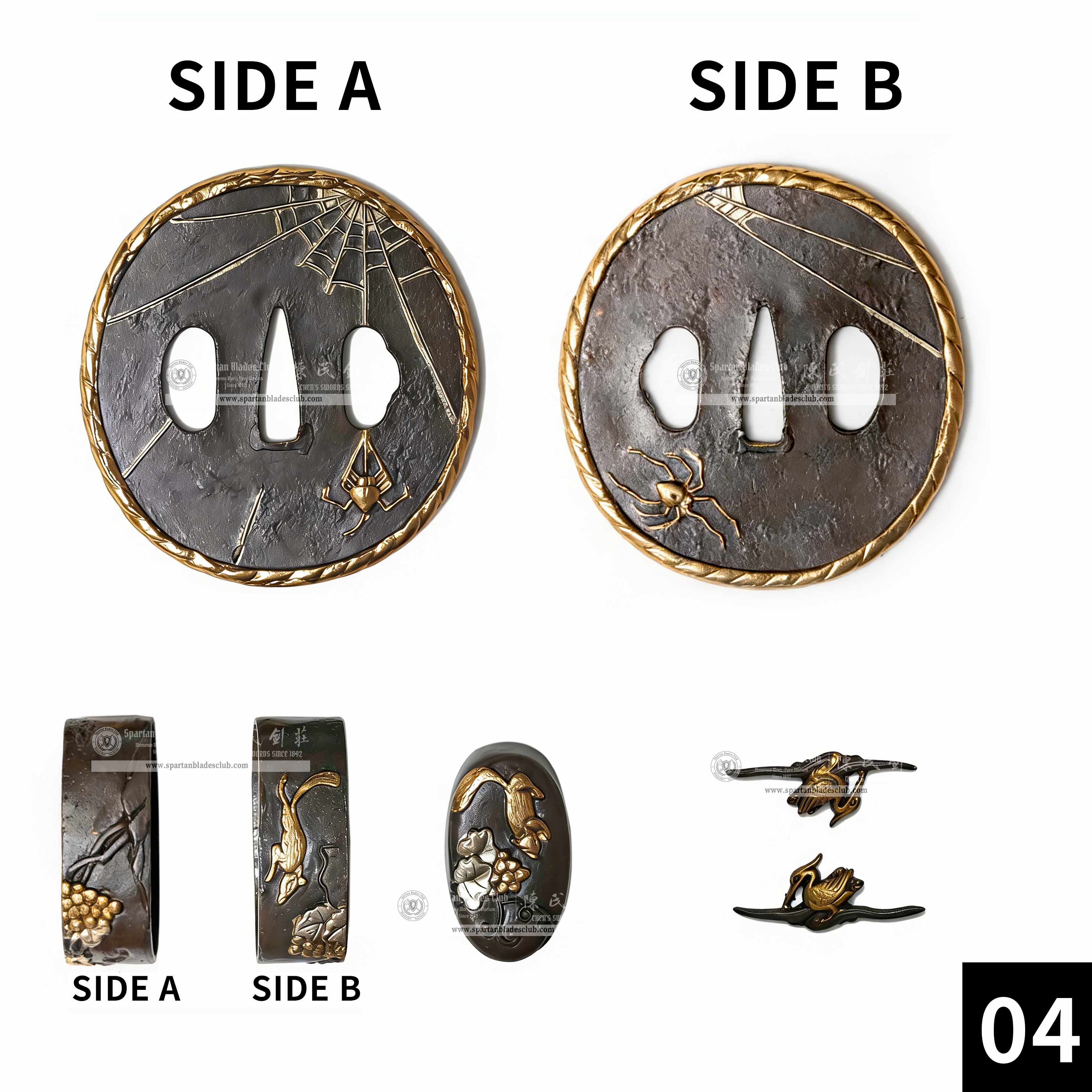 Custom Your Katana | Insect | Complete Set Fittings (Brass Gilded) | Spartan Blades Club | CHEN'S SWORDS 1892 - Spartan Blades Club - 陳氏劍莊1892