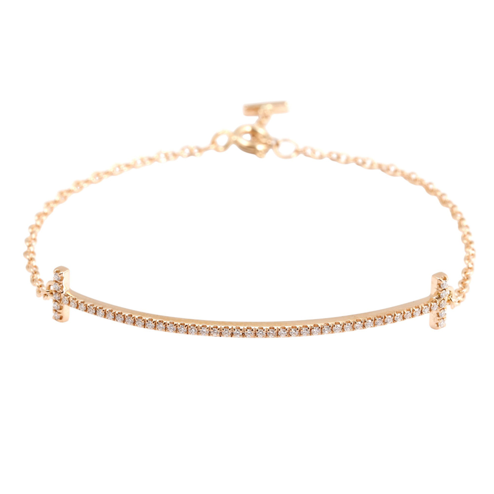 Tiffany & Co. Tiffany T Smile Bracelet 18K Rose Gold Diamond 60150749