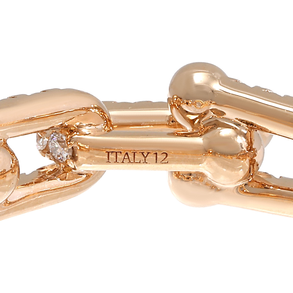 Tiffany & Co. Hardware Link Ring 18K Rose Gold Diamond