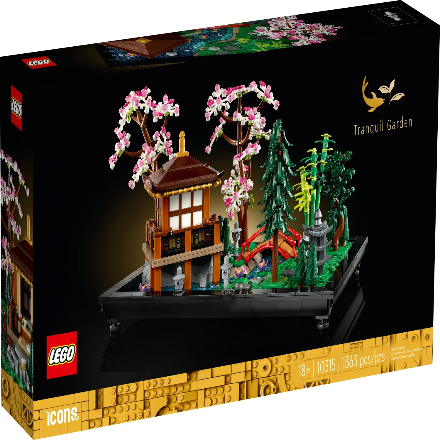 LEGO Icons Tranquil Garden Creative Building Set, A Gift Idea for Adult Fans of Japanese Zen Gardens and Meditation, Build and Display this Home Decor Set for the Home or Office, 10315