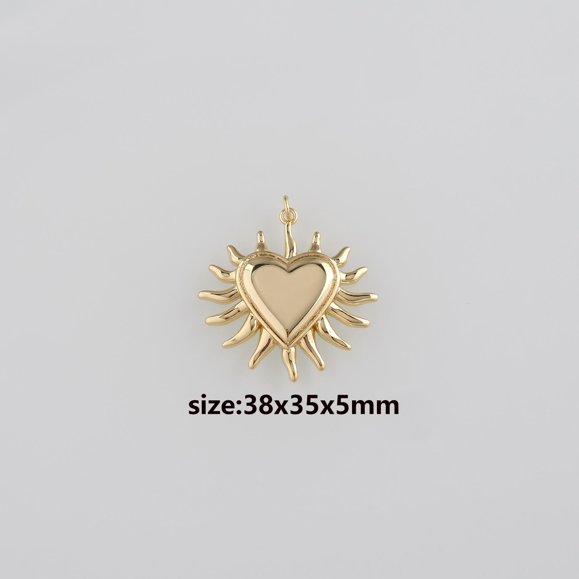 18K Gold Filled Heart Pendant,Dainty Heart Charm Earrings Necklace for DIY Jewelry Making Supply