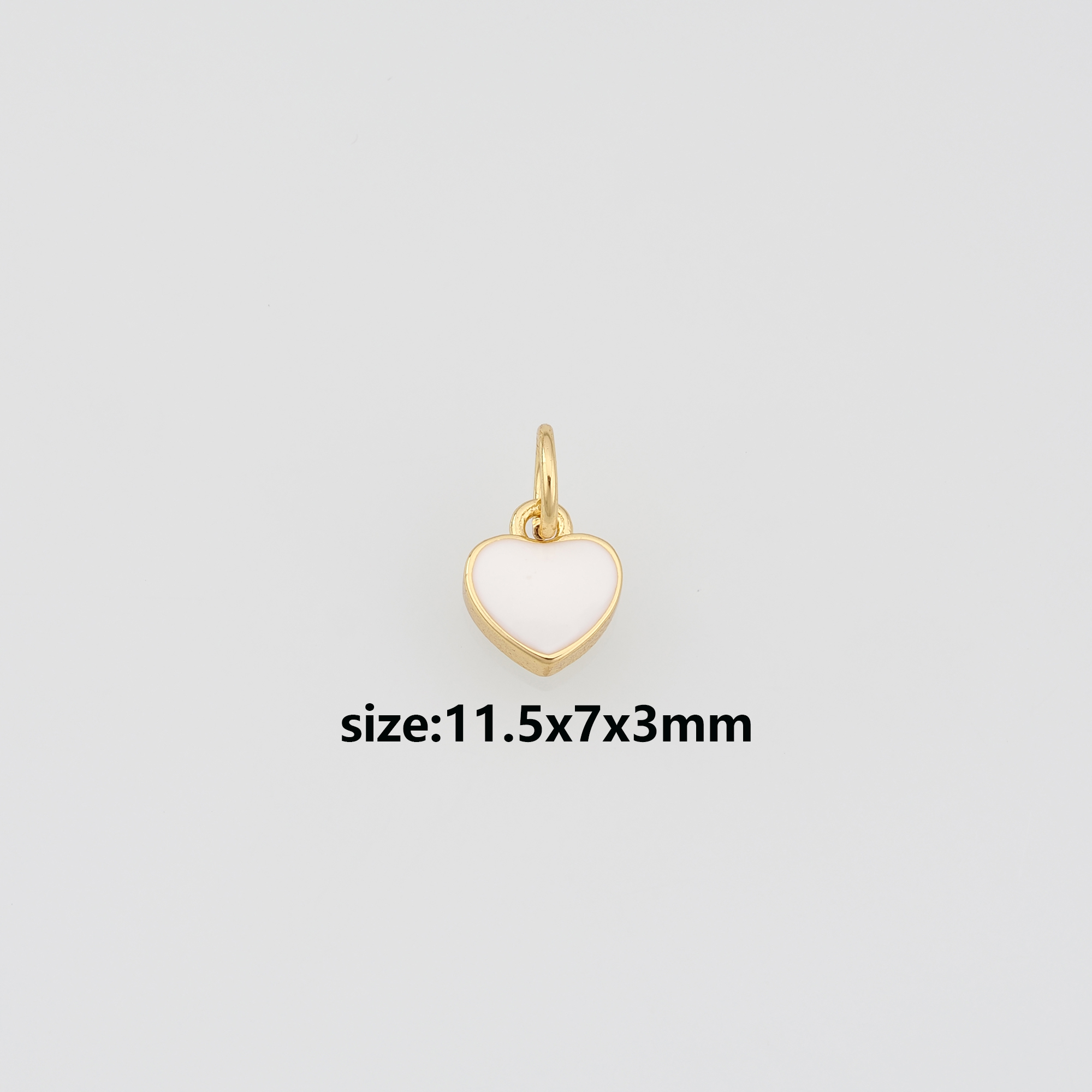 18K Gold Filled Heart Pendant,Enamel Heart Charm Earrings Necklace for DIY Jewelry Making Supply