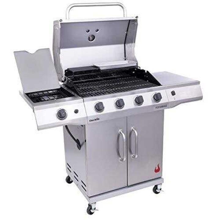char-broil-463354021-performance-4-Burner Cabinet Style Liquid Propane Gas Grill, Stainless Steel