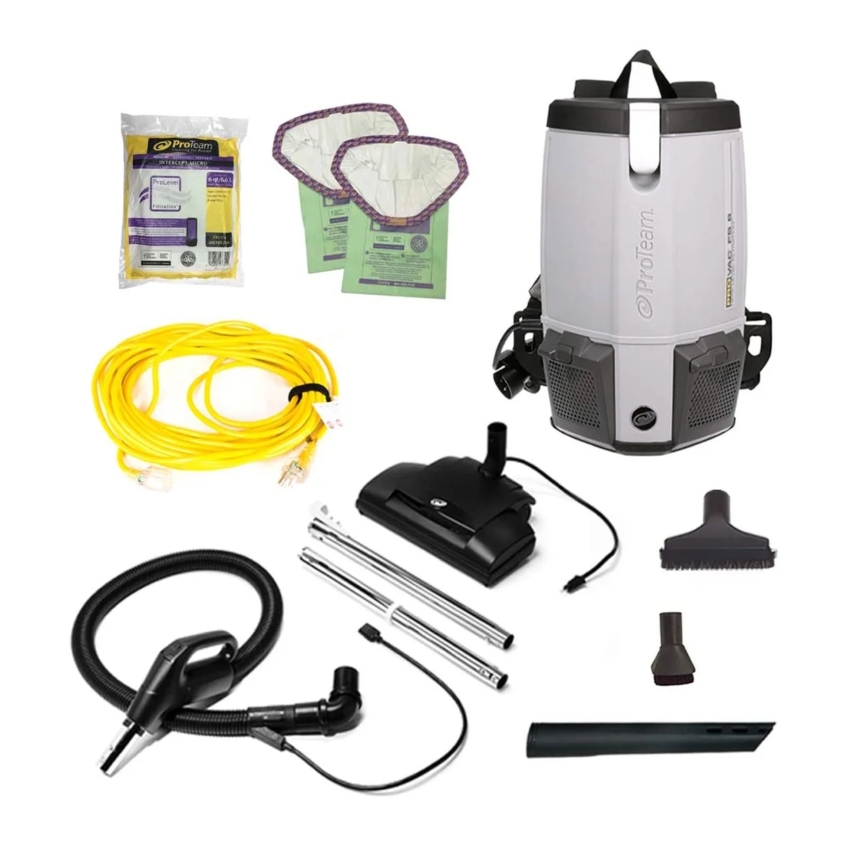 ProTeam ProVac FS 6 Vacuums, 6 Quart Backpack, Gray