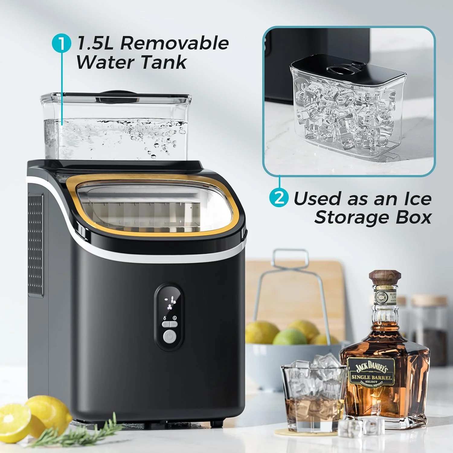 Kismile Ice Maker Countertop, Portable Ice Cube Maker Machine Z5813AF