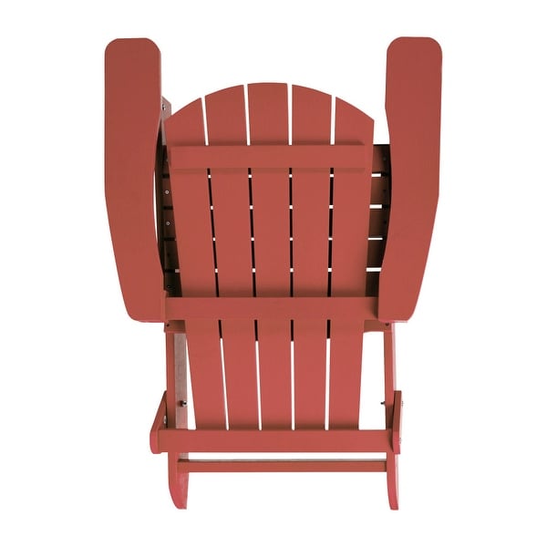 Set of 2 AllWeather Modern Wide Slat Back Poly Resin Adirondack Chairs