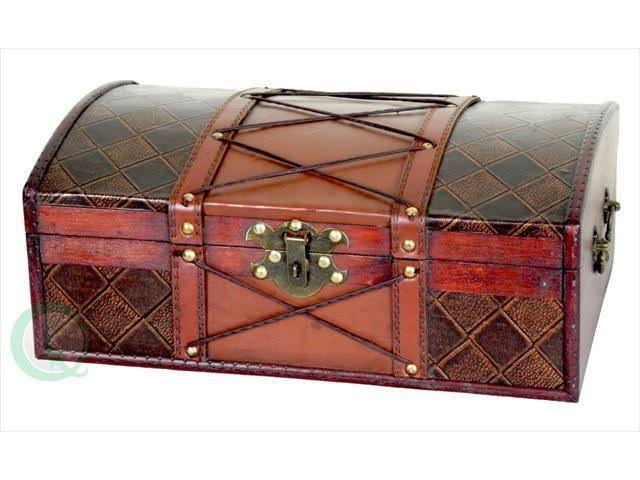 Vintiquewise Pirate Treasure Chest with Leather x