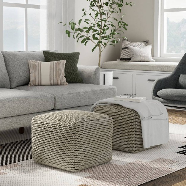 Bayhill Outdoor indoor Pouf Cream Wyndenhall