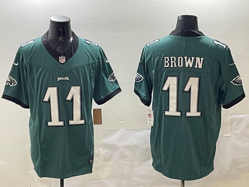 Men's Philadelphia Eagles A.J. Brown #11 Midnight Green Player Game Jersey