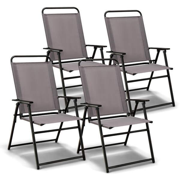 Outdoor Folding Sling Chairs with Armrest and Backrest
