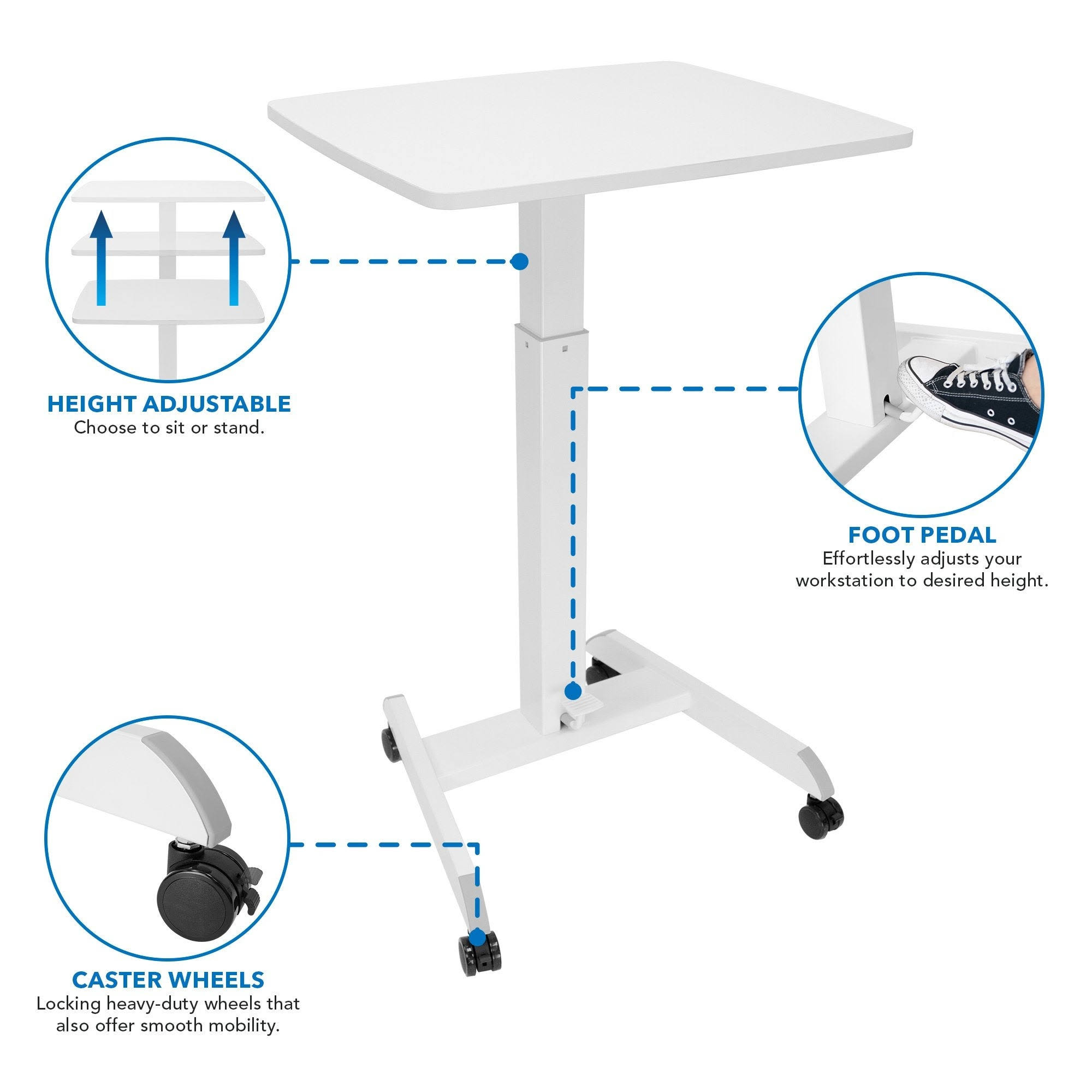 Mount-It! Adjustable Rolling Laptop Desk